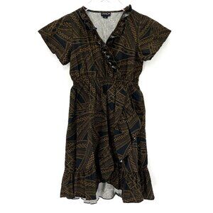 Tanoa Girl's Hawaiian Tribal Dress Kids Size 10‎ Samoa Polynesian Ruffle Cotton